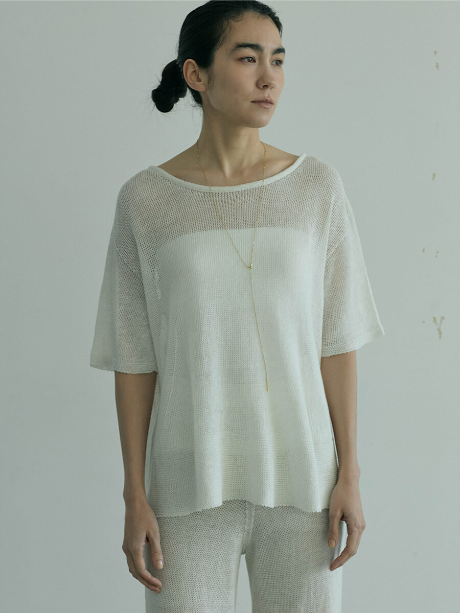 Linen knit pullover
